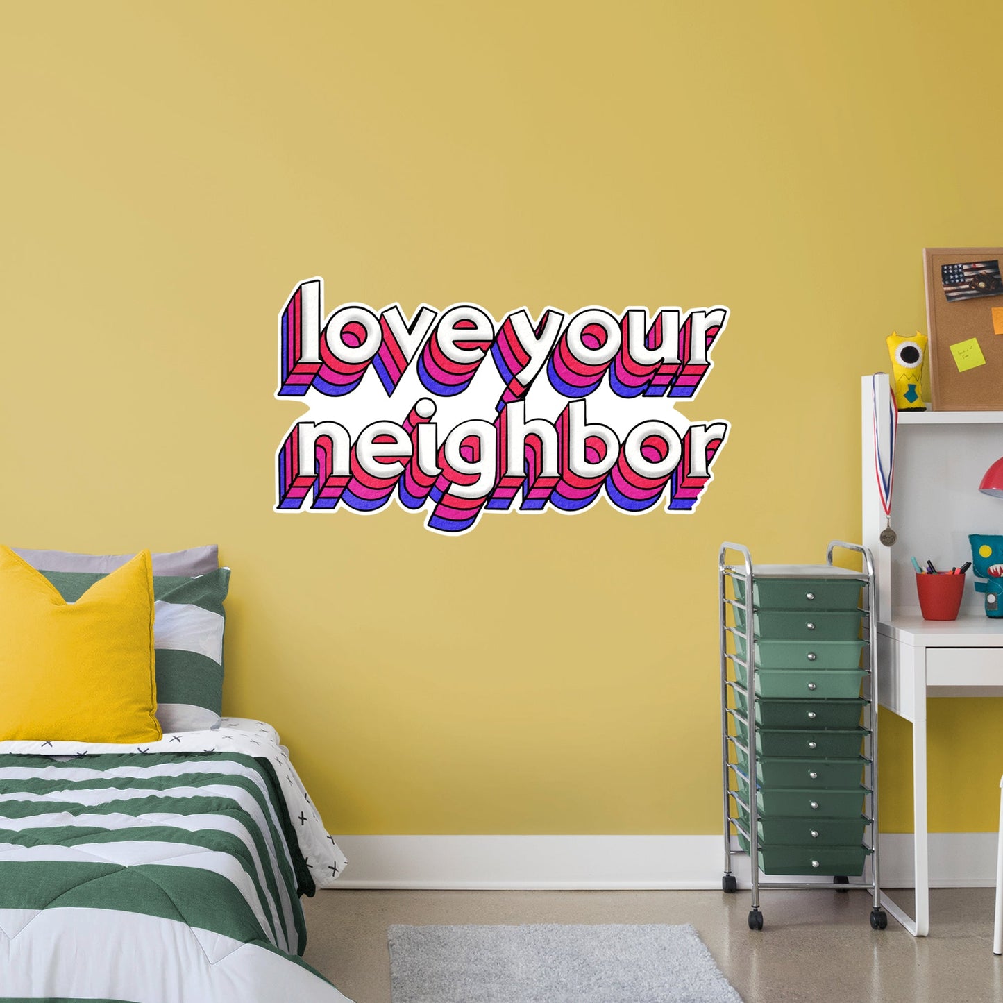 Love Your Neighbor        - Officially Licensed Big Moods Removable     Adhesive Decal