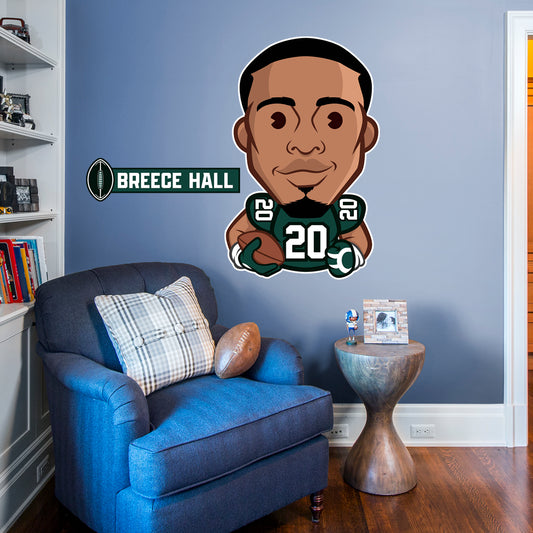 New York Jets: Breece Hall  Emoji        - Officially Licensed NFLPA Removable     Adhesive Decal