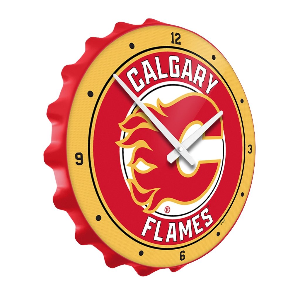 Calgary Flames: Bottle Cap Wall Clock - The Fan-Brand
