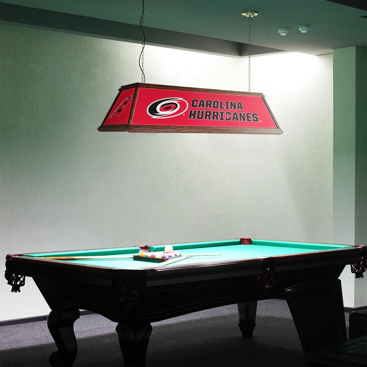Carolina Hurricanes: Premium Wood Pool Table Light - The Fan-Brand