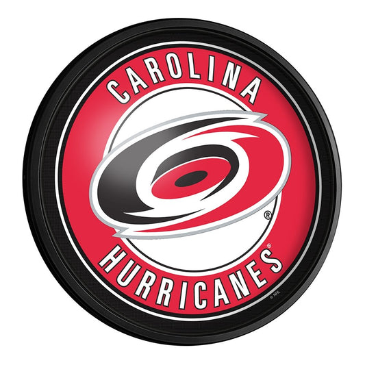 Carolina Hurricanes: Round Slimline Lighted Wall Sign - The Fan-Brand