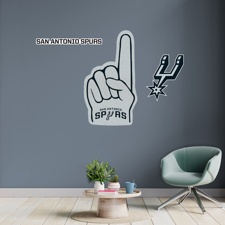 San Antonio Spurs - RealBig Foam Finger Collection - Official NBA - Reusable Vinyl Wall Decals