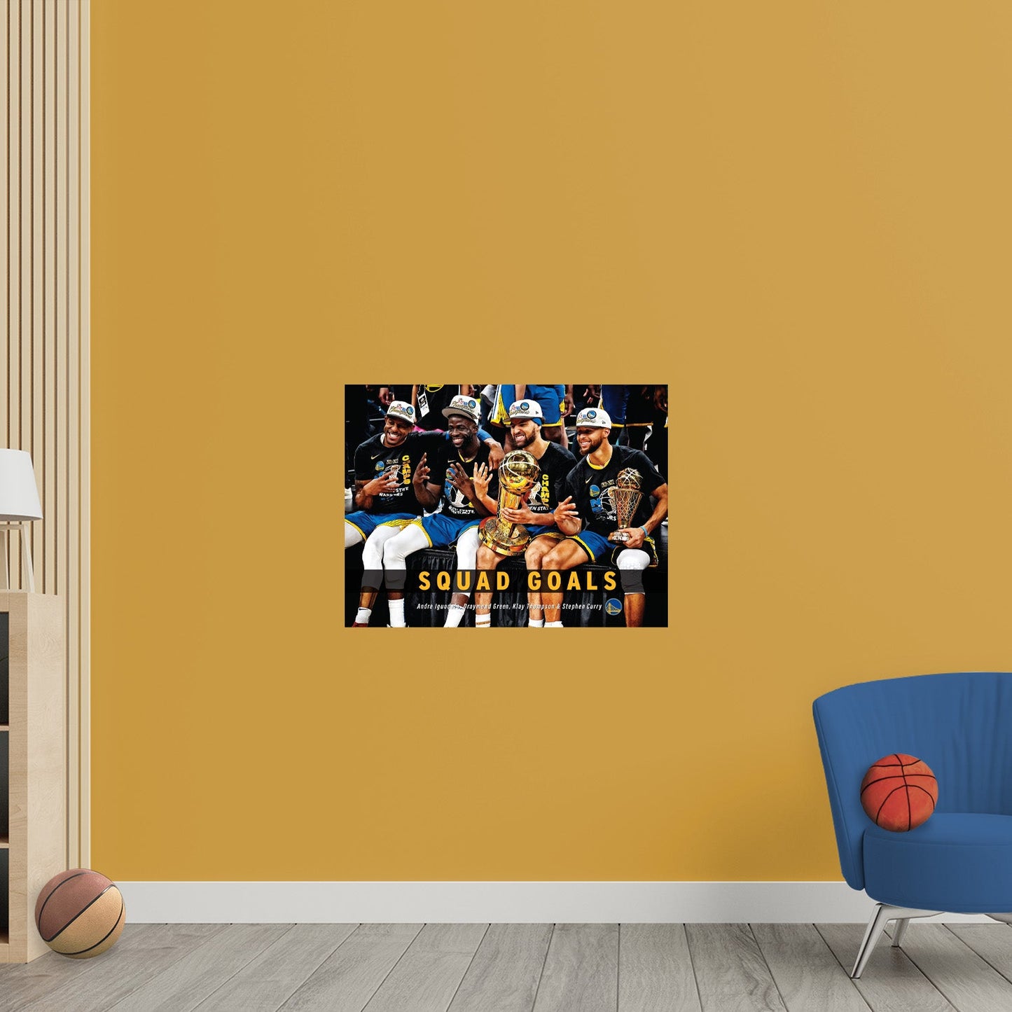 Golden State Warriors: Andre Iguodala, Draymond Green, Klay Thompson & Stephen Curry Motivational Poster - Officially Licensed NBA Removable Adhesive Decal