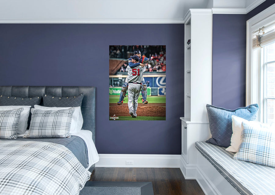 Will Smith and Travis d'Arnaud - 2021 World Series Celebration - Peel & Stick Poster - Official MLB - Atlanta Braves - Reusable Vinyl Wall Decal