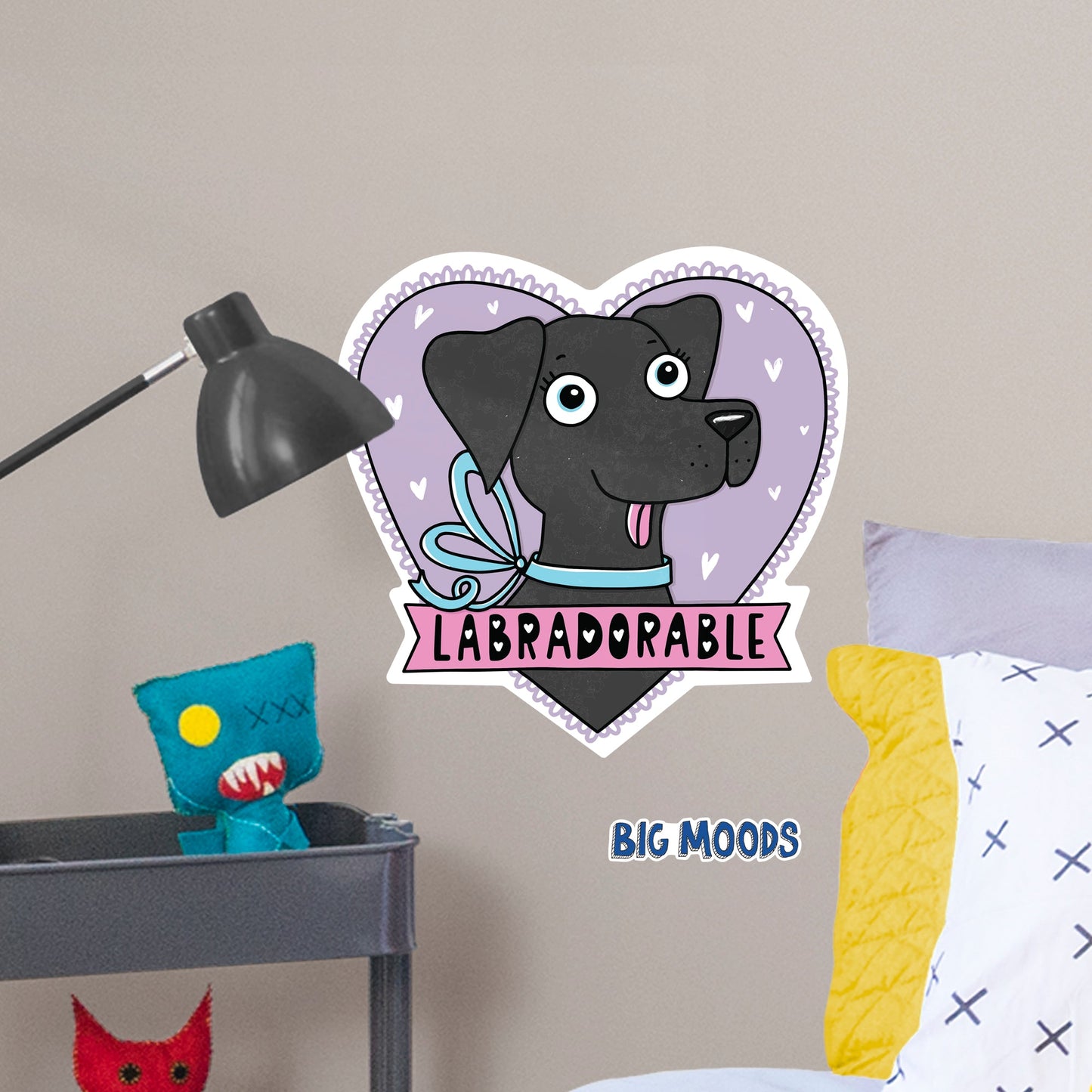 BLACK LABRADORABLE        - Officially Licensed Big Moods Removable     Adhesive Decal