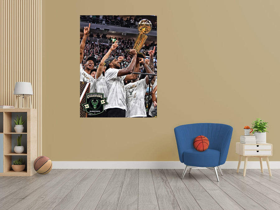 Milwaukee Bucks - 2021 Finals Celebration - Peel & Stick Poster - Official NBA - Reusable Vinyl Wall Decal