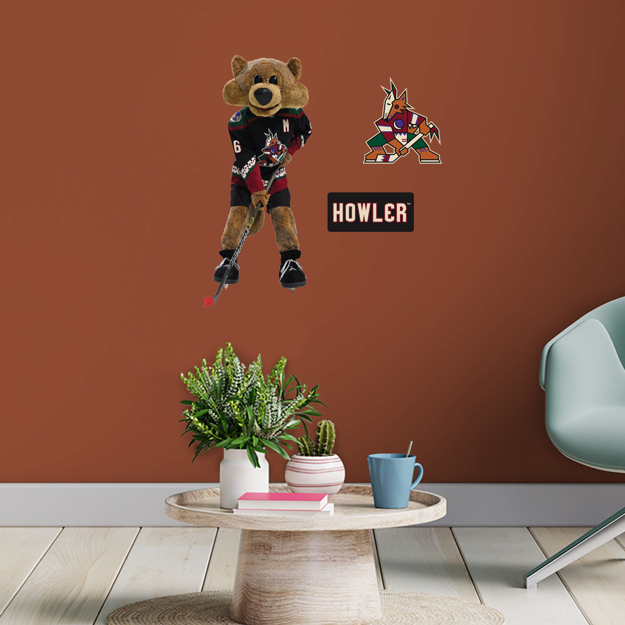Arizona Coyotes: Howler Mascot - Officially Licensed NHL Removable Adhesive Decal