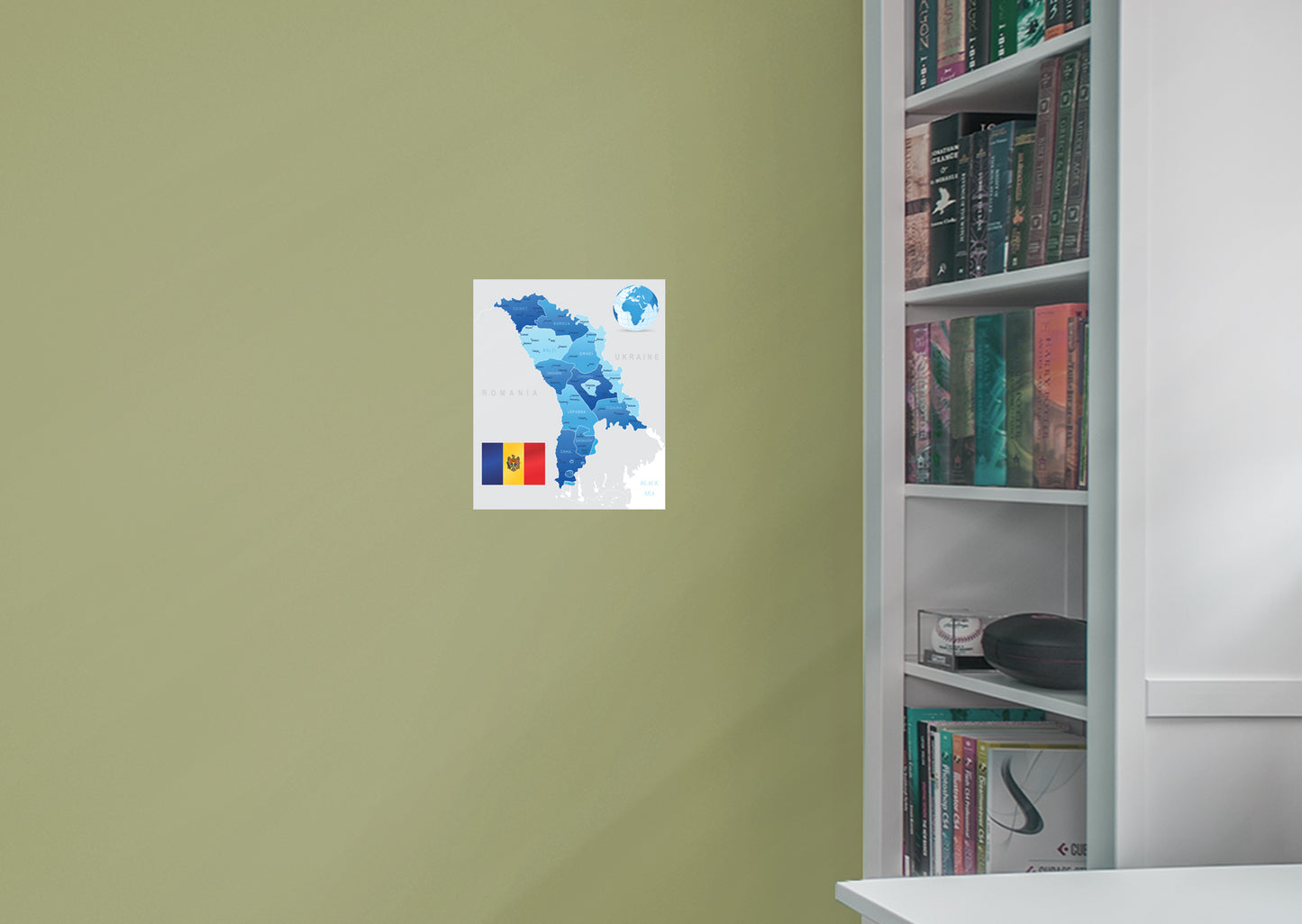 Maps of Europe: Moldova Mural        -   Removable Wall   Adhesive Decal