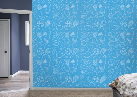 Master of Sports - Blue  - Peel & Stick Wallpaper