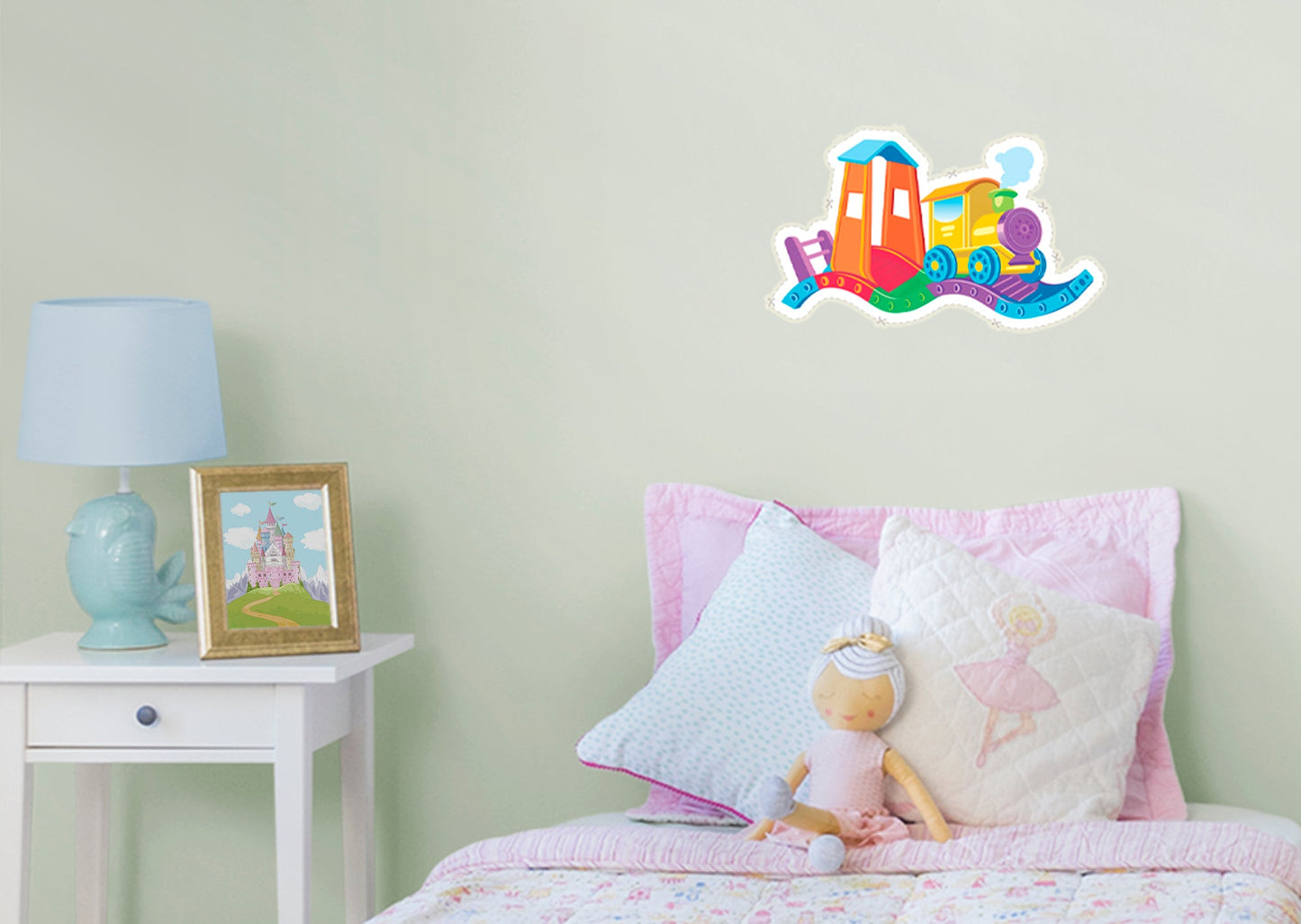Nursery:  Colored Train Icon        -   Removable Wall   Adhesive Decal