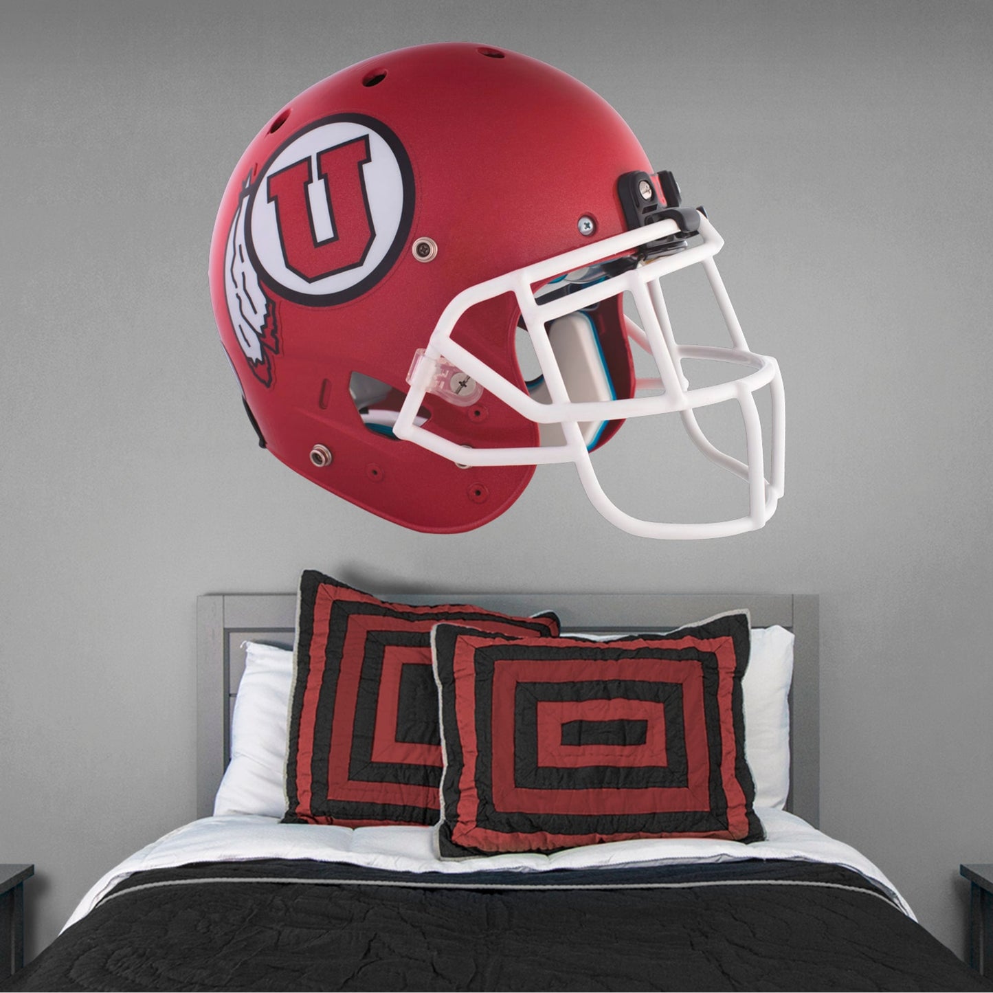 U of Utah: Utah Utes Red Helmet        - Officially Licensed NCAA Removable     Adhesive Decal