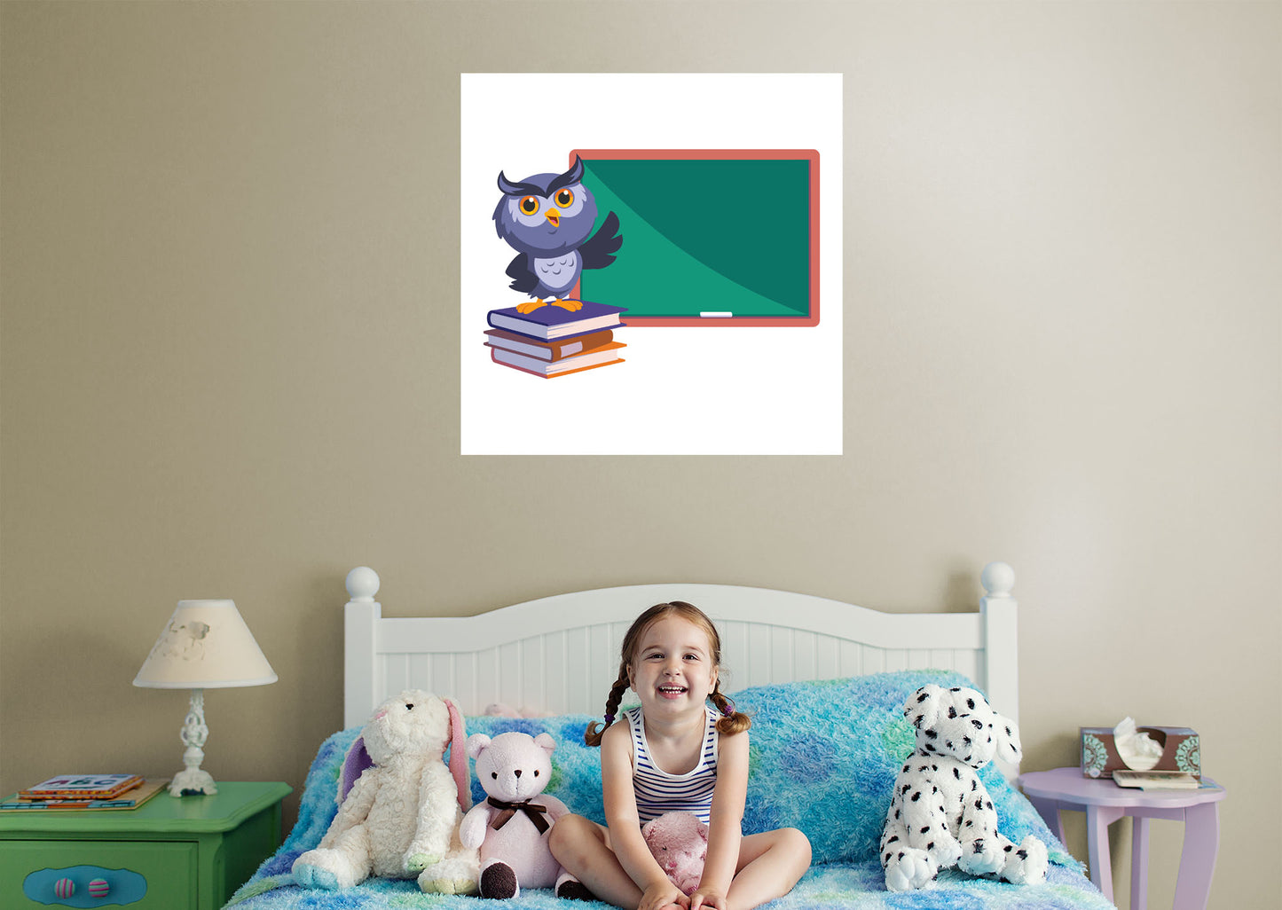 Nursery: Owl Violet Owl Dry Erase        -   Removable Wall   Adhesive Decal