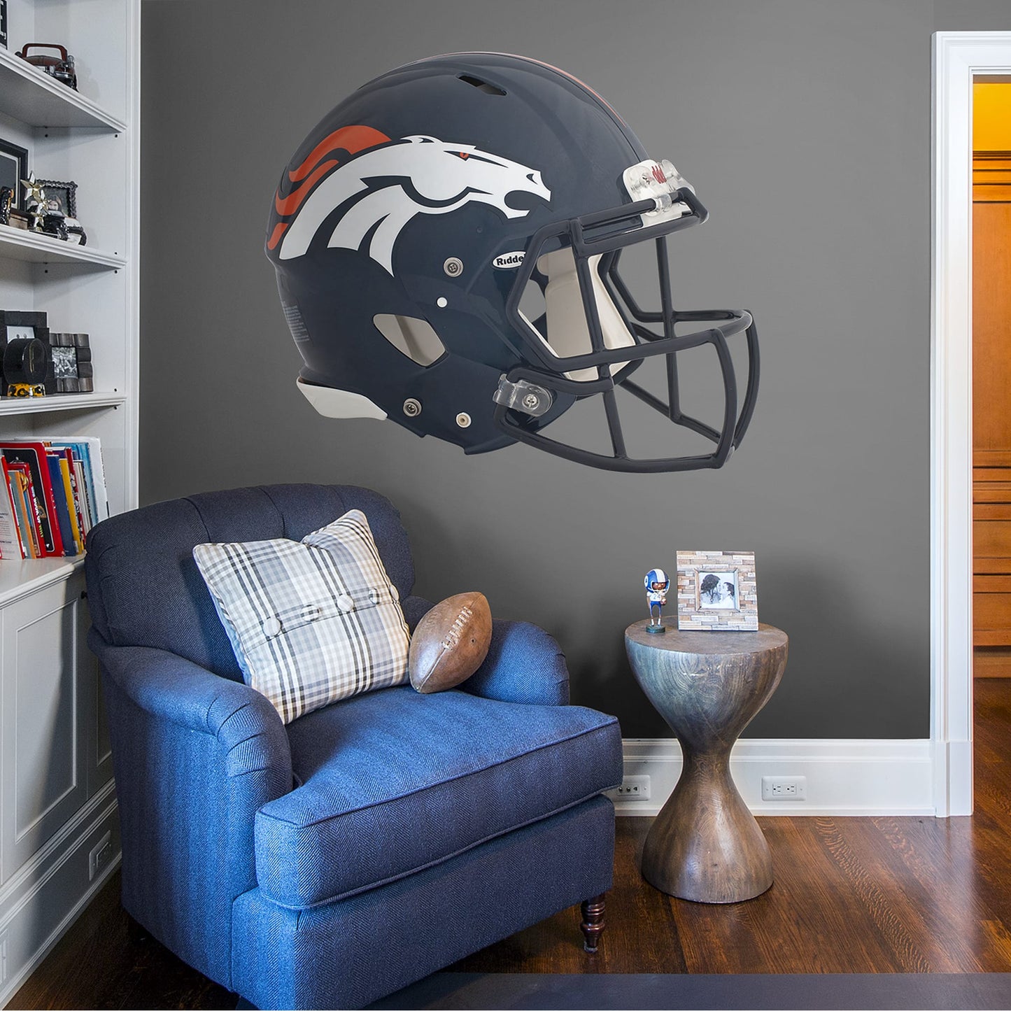Denver Broncos:  Helmet        - Officially Licensed NFL Removable Wall   Adhesive Decal