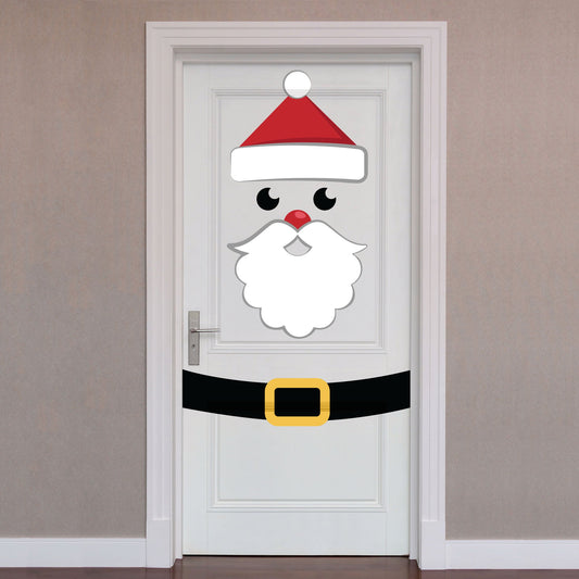Christmas: Santa Door Wrap        -   Removable     Adhesive Decal