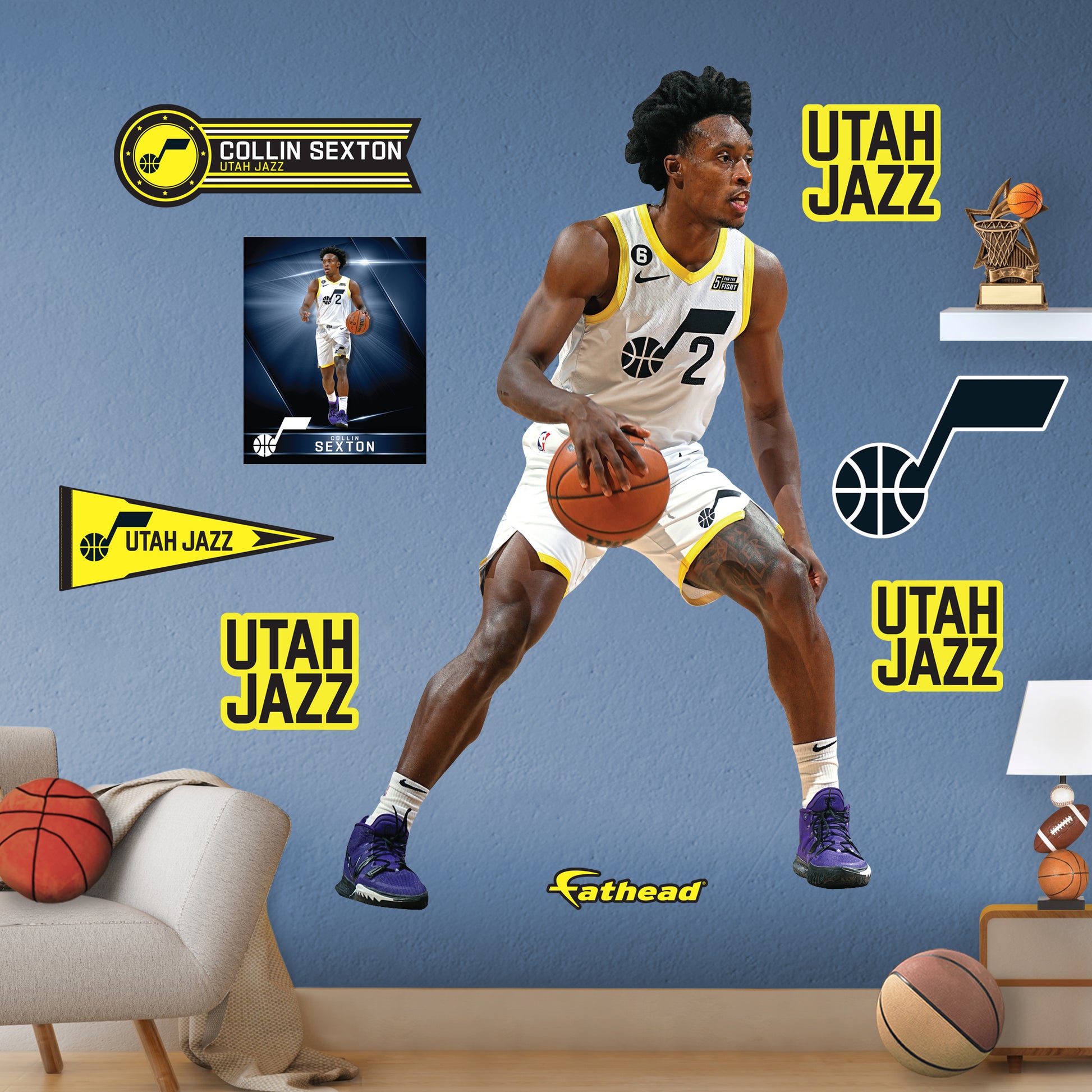 Utah Jazz: Collin Sexton 2022 Life-Size Foam Core Cutout - Officially –  Fathead