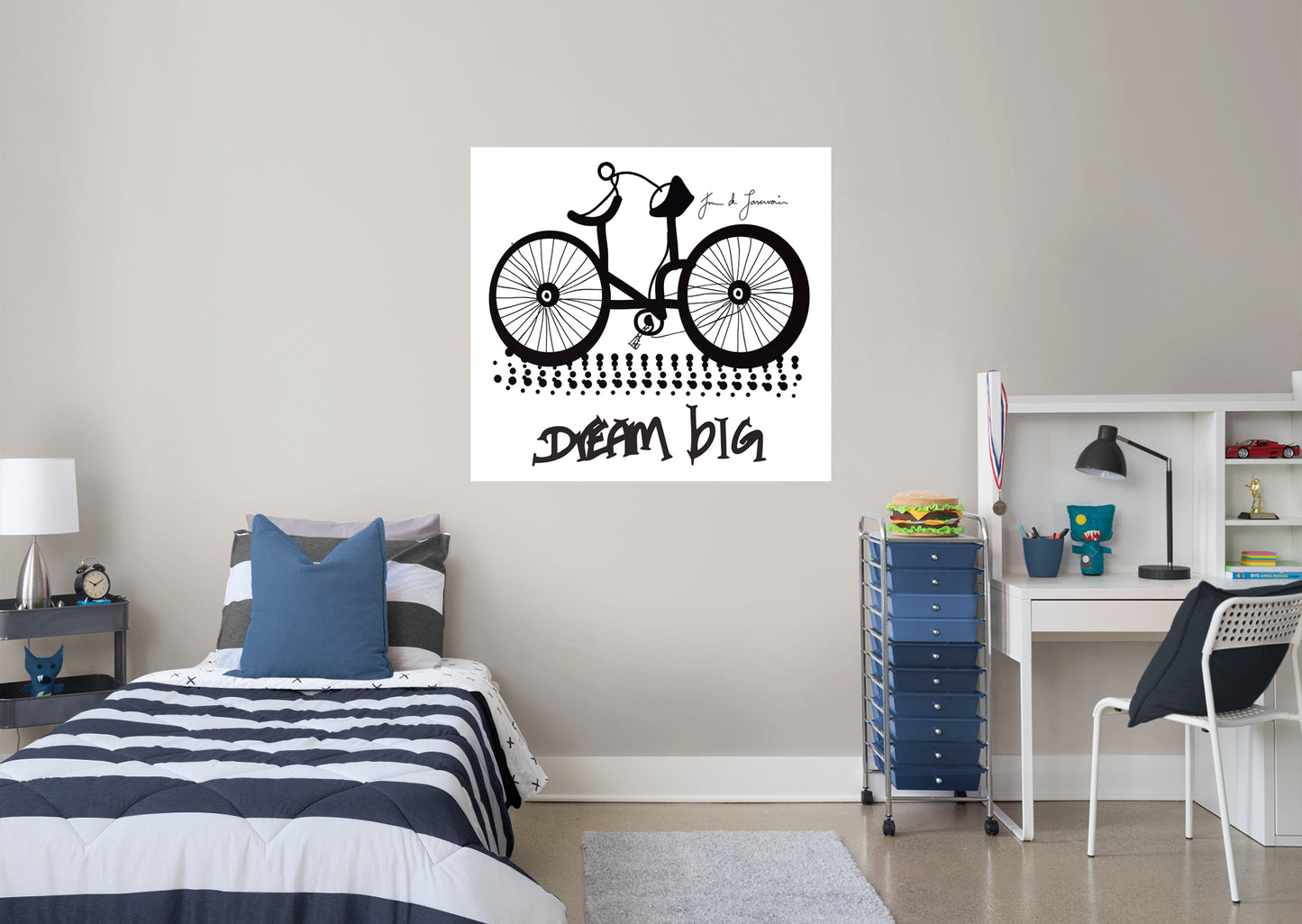Dream Big Art:  Dream Bicycle Mural        - Officially Licensed Juan de Lascurain Removable Wall   Adhesive Decal