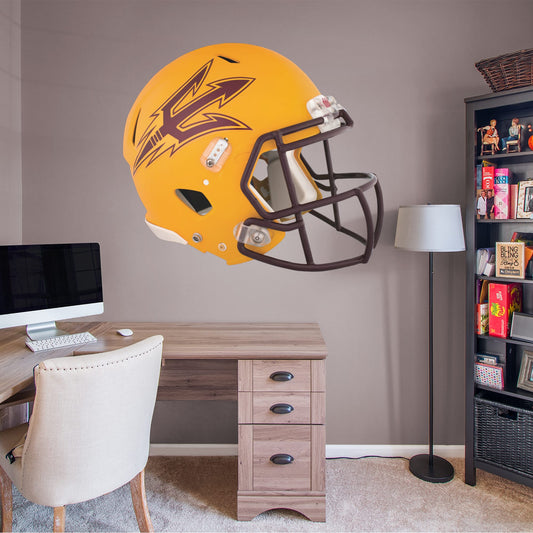 Arizona State U: Arizona State Sun Devils Gold Helmet        - Officially Licensed NCAA Removable     Adhesive Decal