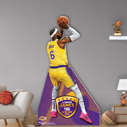 Los Angeles Lakers: LeBron James  All-Time Scoring Leader Shot  Life-Size   Foam Core Cutout  - Officially Licensed NBA    Stand Out