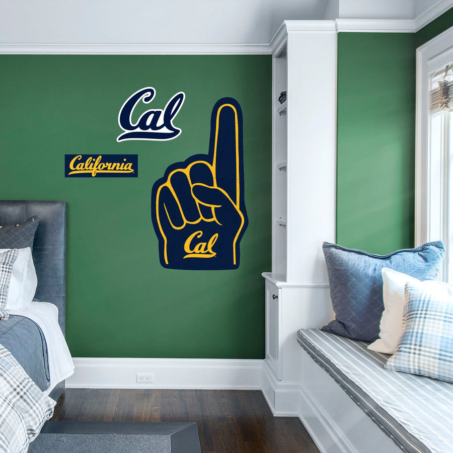 California Golden Bears - RealBig Foam Finger Collection - Official NCAA - Reusable Vinyl Wall Decals