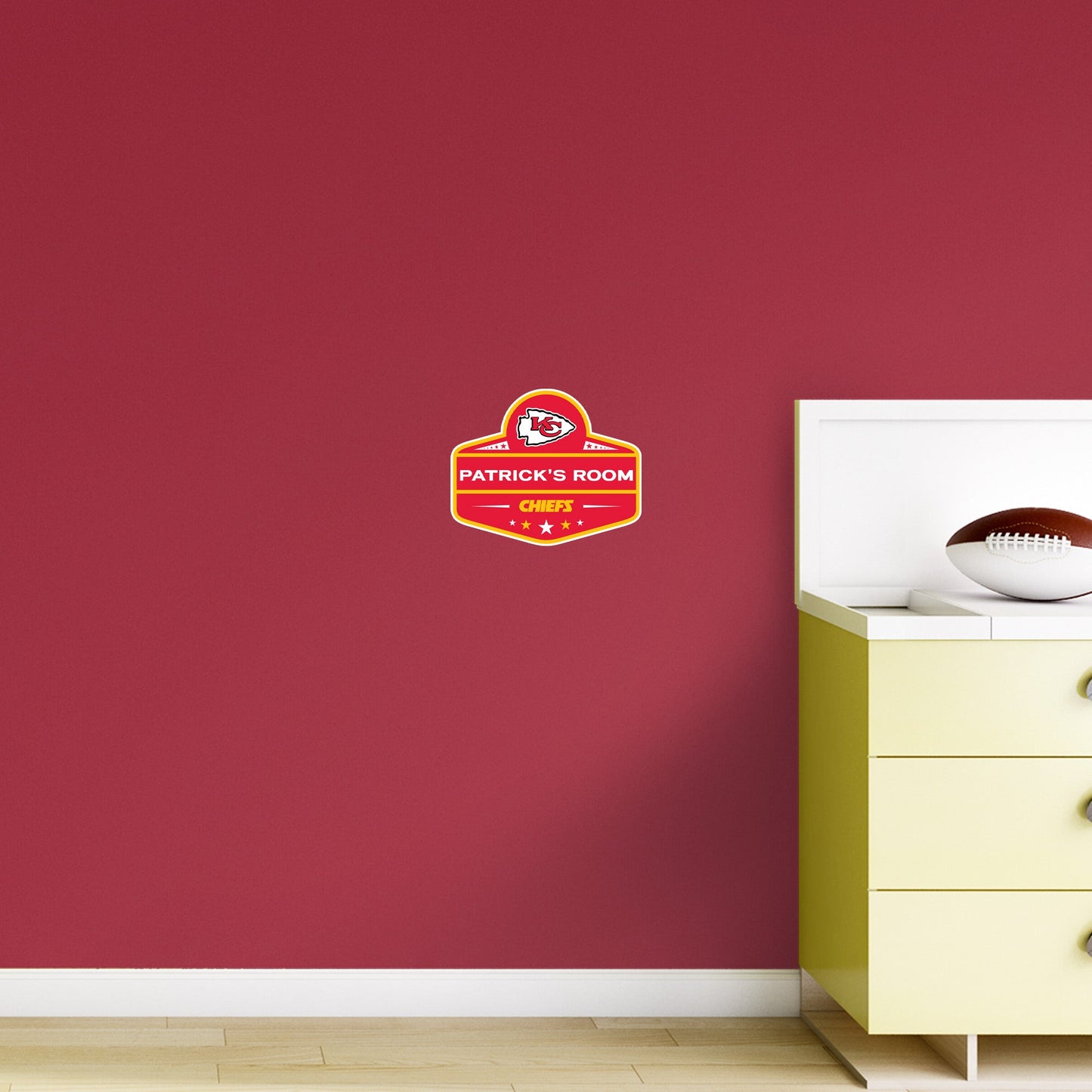 Kansas City Chiefs:   Badge Personalized Name        - Officially Licensed NFL Removable     Adhesive Decal