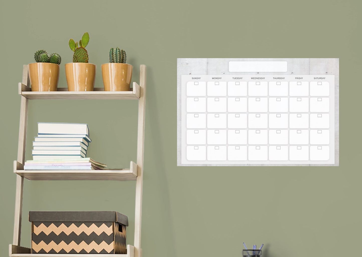 Calendars: Minimal One Month Calendar Dry Erase - Removable Adhesive Decal