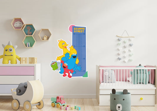 Shapes Growth Chart        - Officially Licensed Sesame Street Removable Wall   Adhesive Decal