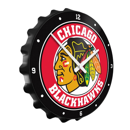 Chicago Blackhawks: Bottle Cap Wall Clock - The Fan-Brand