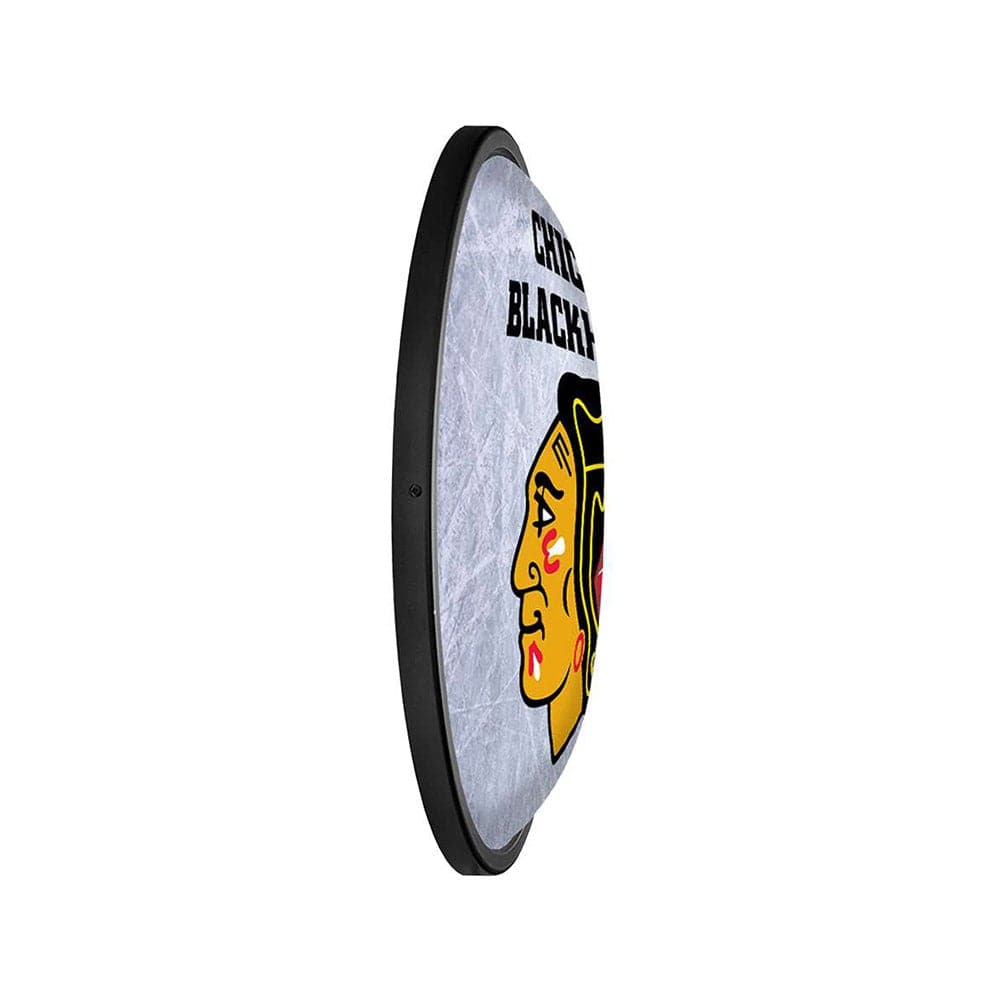Chicago Blackhawks: Ice Rink - Oval Slimline Lighted Wall Sign - The Fan-Brand