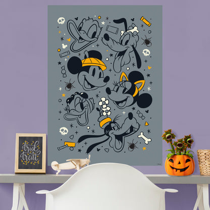 Mickey and Friends: Halloween Characters & Candy Poster        - Officially Licensed Disney Removable     Adhesive Decal