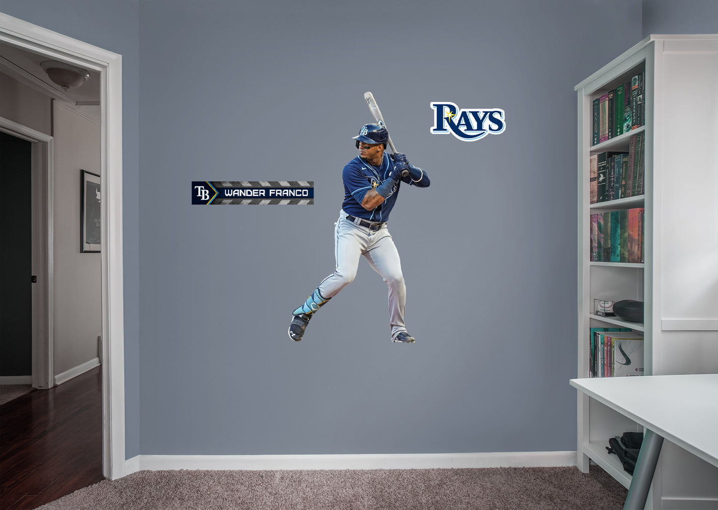 Tampa Bay Rays: Wander Franco 2021 - MLB Removable Adhesive Wall Decal Giant Athlete +2 Wall Decals 26W x 51H