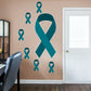Giant Ovarian Cancer Ribbon  + 6 Decals (24"W x 51"H)
