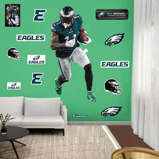 Philadelphia Eagles: A.J. Brown         - Officially Licensed NFL Removable     Adhesive Decal