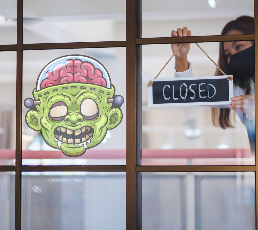 Halloween: Pink Brain Window Clings        -   Removable Window   Static Decal