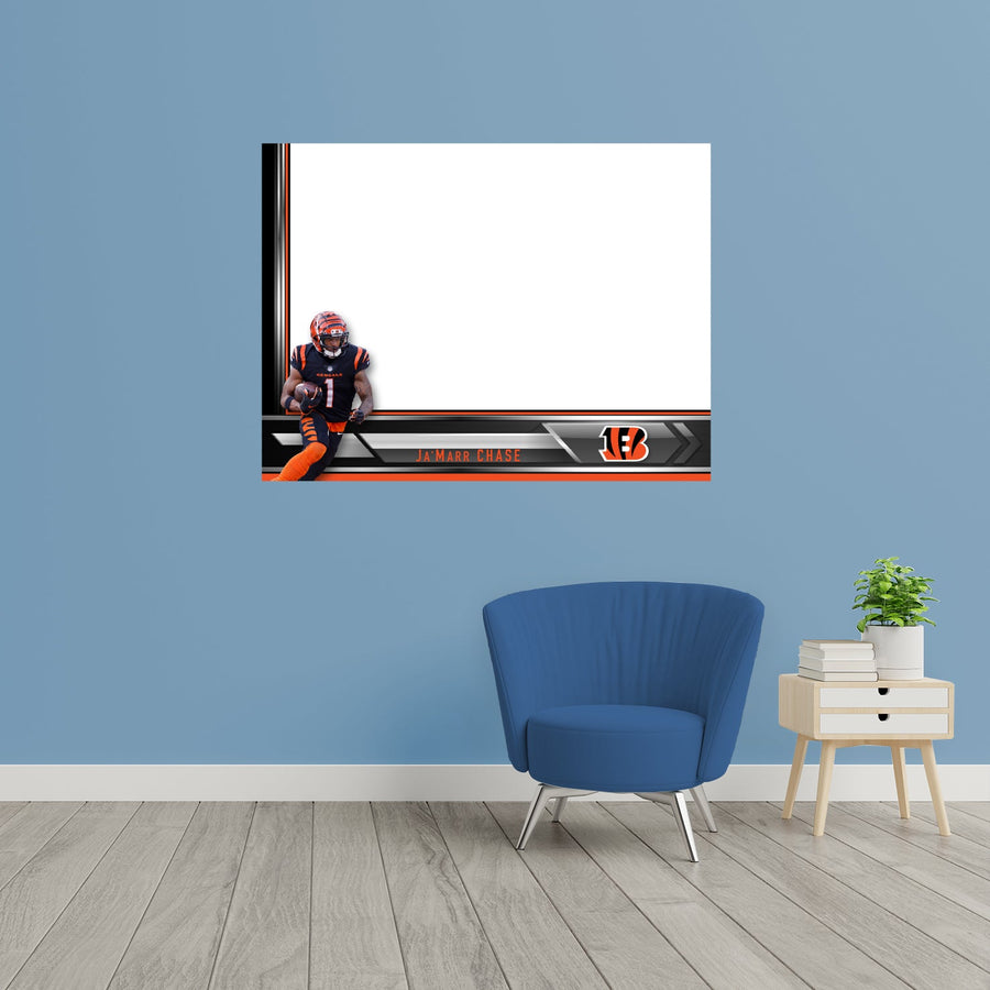 Cincinnati Bengals - Ja'Marr Chase - Dry Erase Whiteboard - Official NFL - Reusable Vinyl Wall Decal