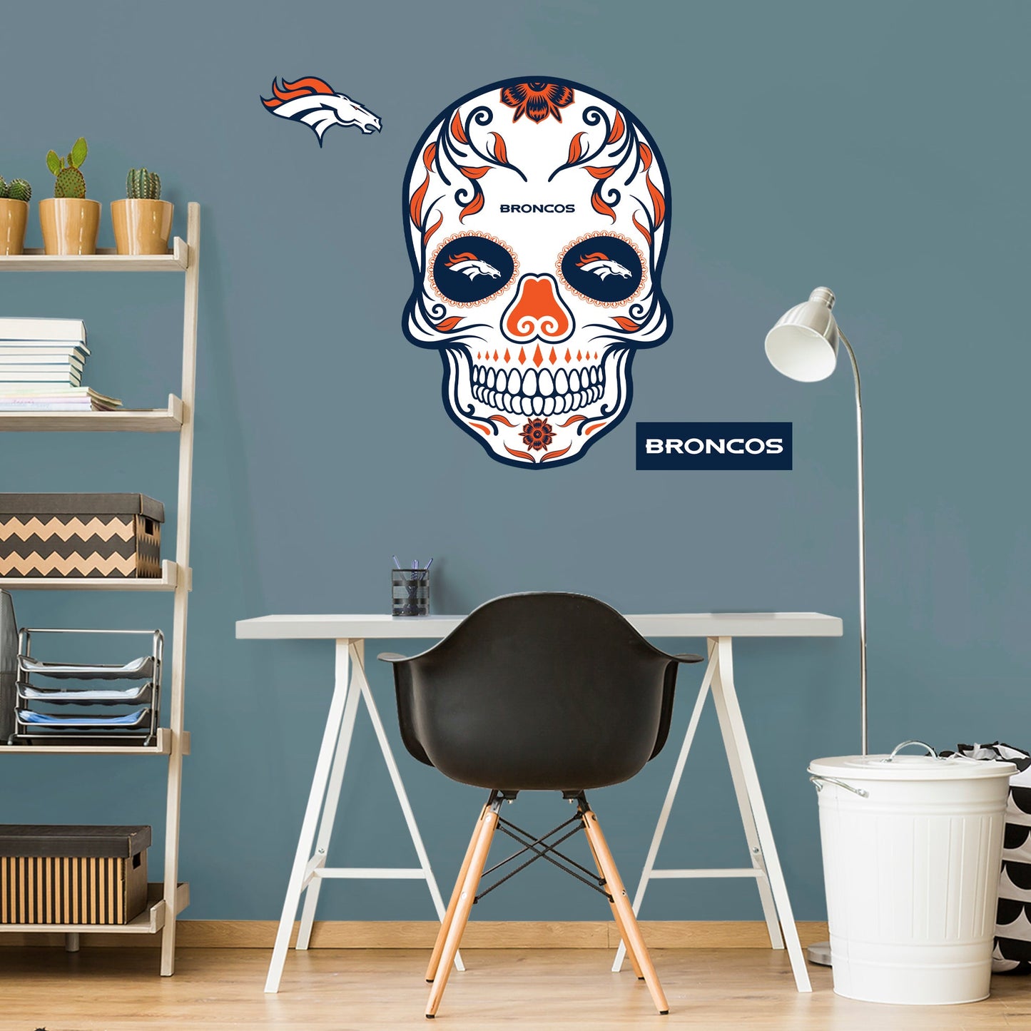Denver Broncos: Skull - Officially Licensed NFL Removable Adhesive Decal