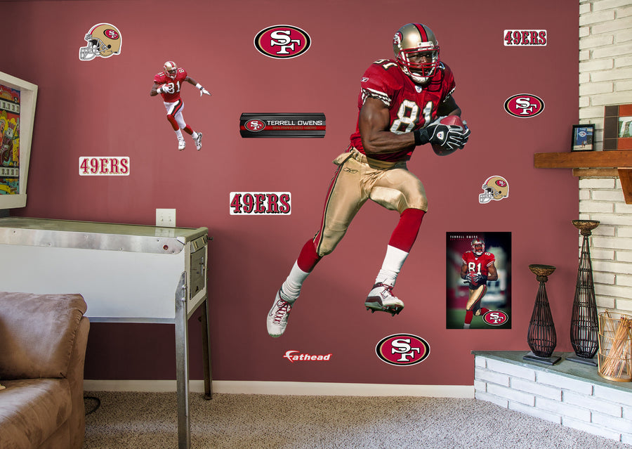 Terrell Owens - RealBig Legend Collection - Official NFL - San Francisco 49ers - Reusable Vinyl Wall Decals