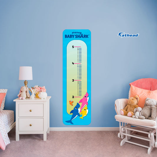 Baby Shark: Swimming Up Growth Chart - Officially Licensed Nickelodeon Removable Adhesive Decal