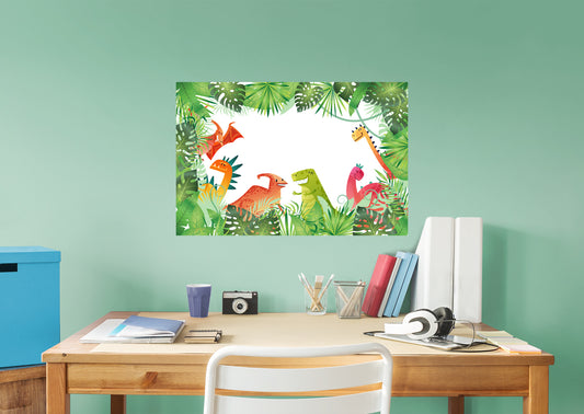 Dino in the Jungle Dry Erase            Removable Wall   Adhesive Decal