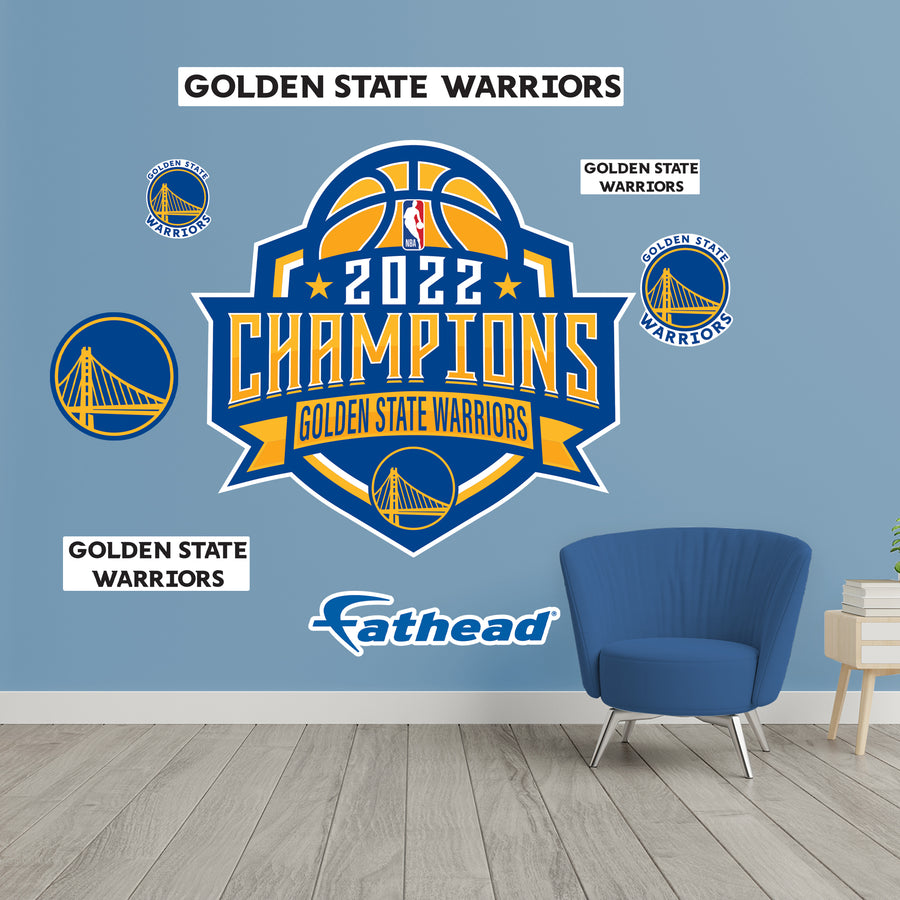 Golden State Warriors - RealBig 2022 Champions Logo Collection - Official NBA - Reusable Vinyl Wall Decals