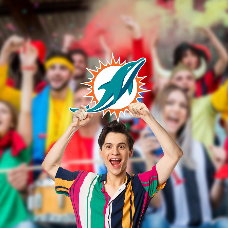 Logo - Big Head - Official NFL - Miami Dolphins - Foam Core Cutout