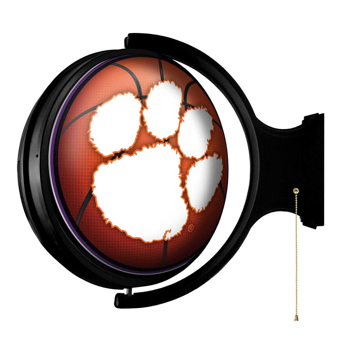 Clemson Tigers: Basketball - Original Round Rotating Lighted Wall Sign - The Fan-Brand