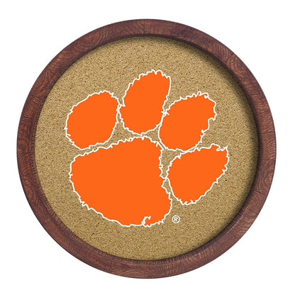 Clemson Tigers: "Faux" Barrel Framed Cork Board - The Fan-Brand