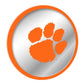 Clemson Tigers: Paw Print - Modern Disc Mirrored Wall Sign - The Fan-Brand