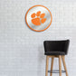 Clemson Tigers: Paw Print - Modern Disc Mirrored Wall Sign - The Fan-Brand