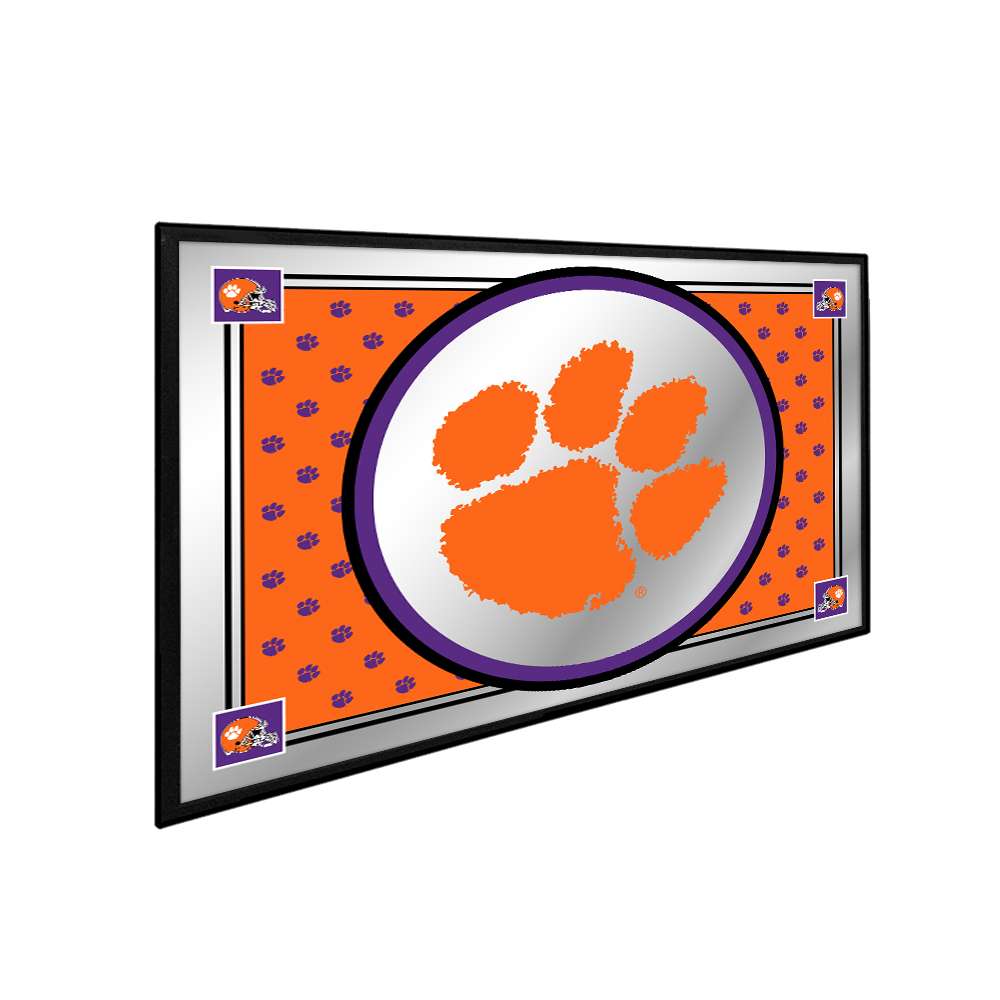 Clemson Tigers: Paw Print, Team Spirit - Framed Mirrored Wall Sign - The Fan-Brand