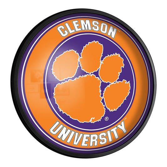 Clemson Tigers: Round Slimline Lighted Wall Sign - The Fan-Brand