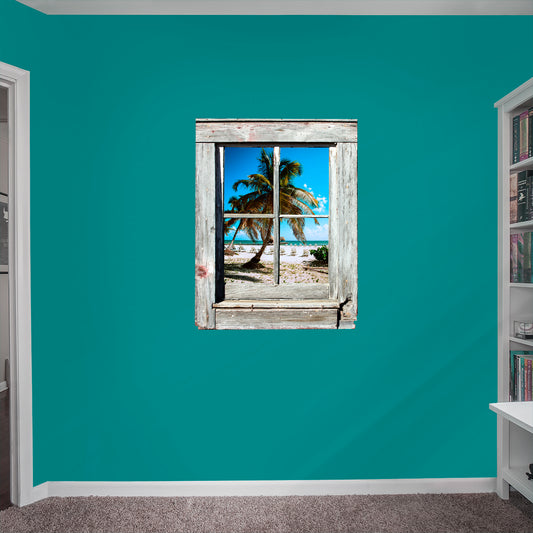 Instant Window Tropical View  - Removable Wall Decal