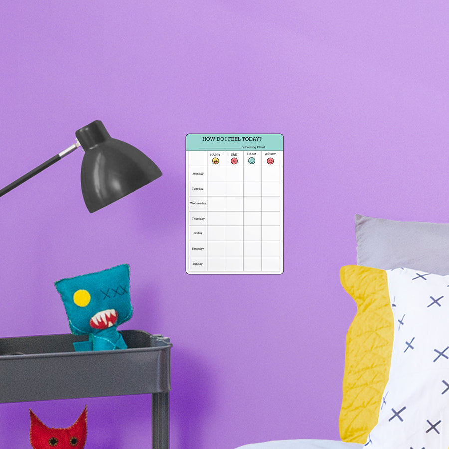 Dry Erase Feeling Chart Weekly  - Removable Wall Decal