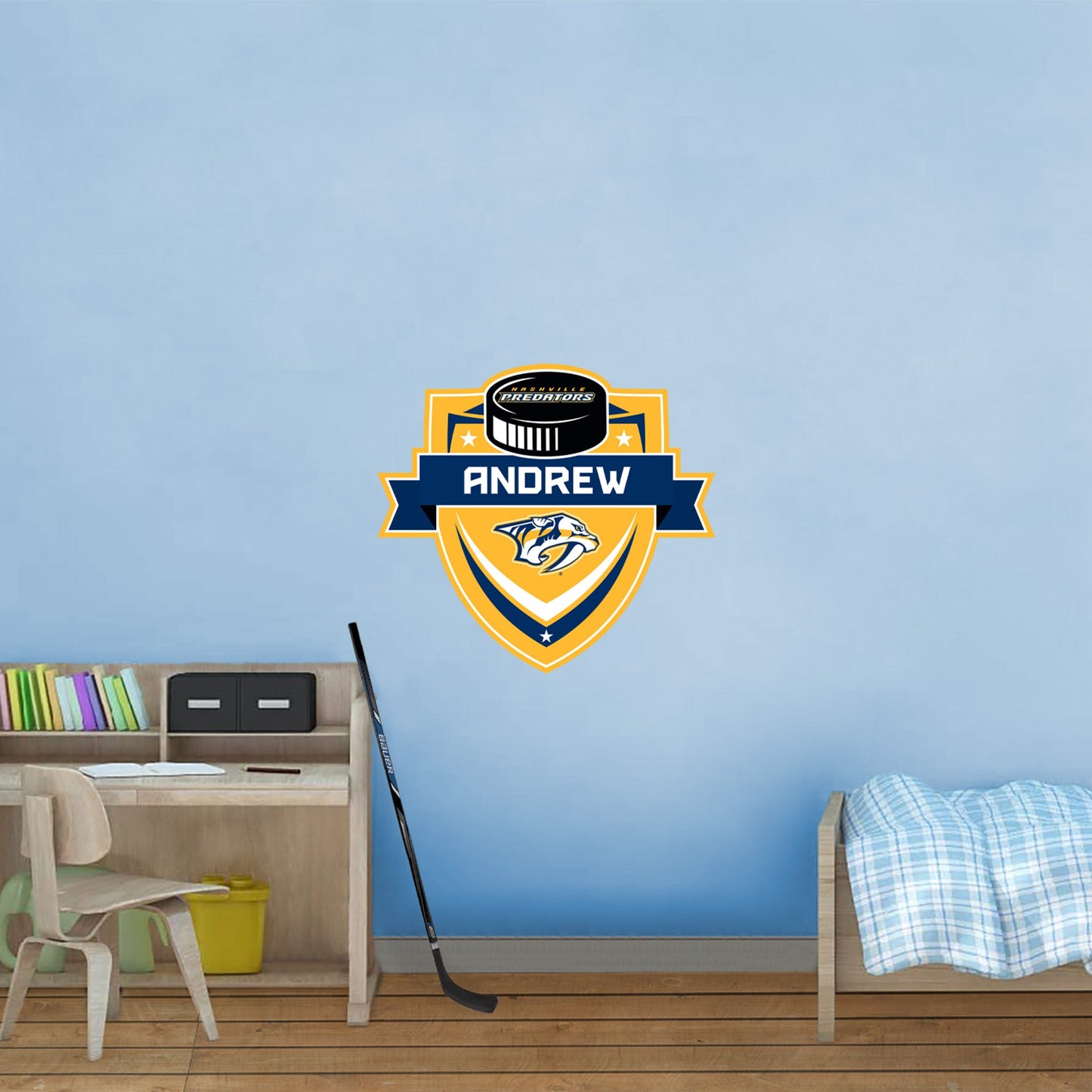 Nashville Predators:   Badge Personalized Name        - Officially Licensed NHL Removable     Adhesive Decal