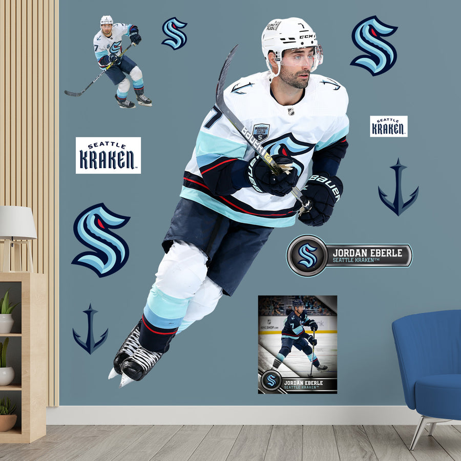 Jordan Eberle - RealBig Collection - Official NHL - Seattle Kraken - Reusable Vinyl Wall Decals